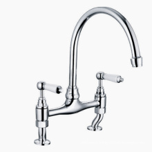 Hot sale popular long neck antique luxury watermark brass kitchen faucets